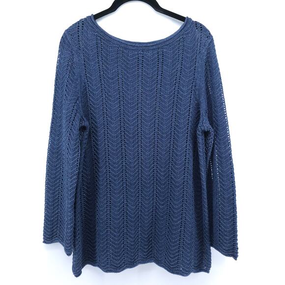 Tommy Bahama 100% Linen Beachy Fishermans Open Knit Rolled Hemline Blouse| S - Picture 1 of 12
